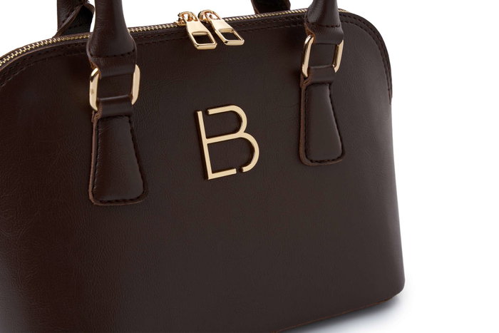 Lucky Bees Brigitte v2 Bolso de Mano Marrón Chocolate, Cuero de Polivinilo, Elegante y Versátil